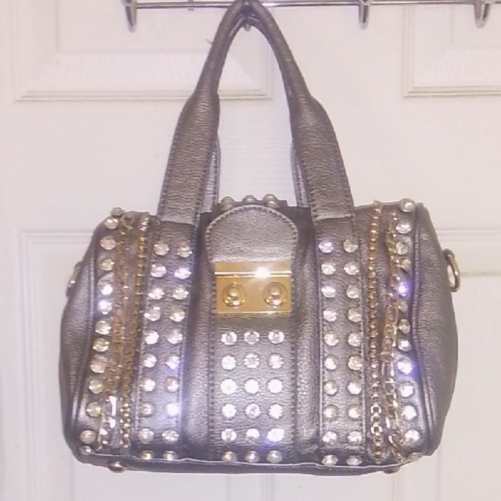 MMS Design Studio Metallic Studded Satchel